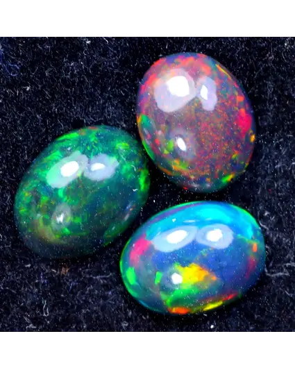Natural Smoked Ethiopian Welo Opals - ‘Solar System’ - 9.2 x 7 x 3.4 mm - 3.30 carats - POC-0924