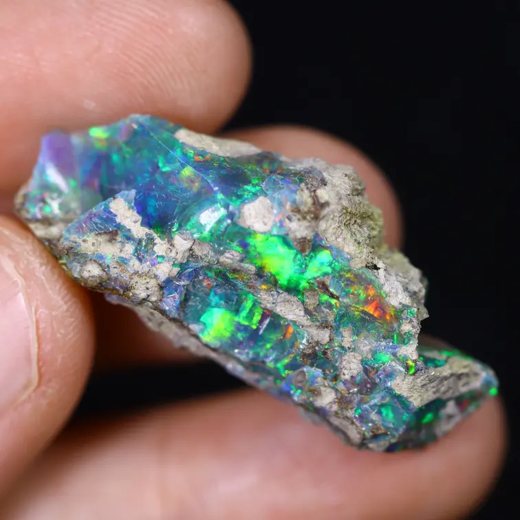 Opalite grezza etiope Welo - “Dark Nature" - (34 x 16 x 7 mm - 18,8 carati) - POC-0872