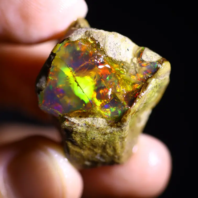 Ruwe Ethiopian Welo - Crystal Opal - ‘Sparkling Power" - (28 x 21 x 12 mm - 41,4 carats) - POC-0859