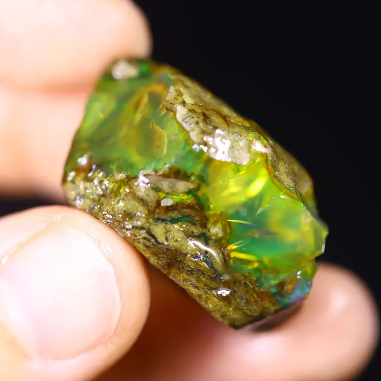 Rohes äthiopisches Welo – Kristallopal – „Intergalactic Strand“ – (30 x 17 x 17 mm – 49 Karat) – POC-0858