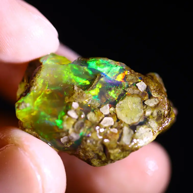 Welo grezzo etiope - Opale cristallo - “Vibrant Portal” - (26 x 17 x 15 mm - 38,4 carati) - POC-0867