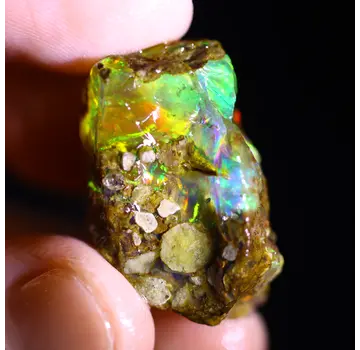 Welo brut d'Éthiopie - Opale cristalline - « Vibrant Portal » - (26 x 17 x 15 mm - 38,4 carats) - POC-0867