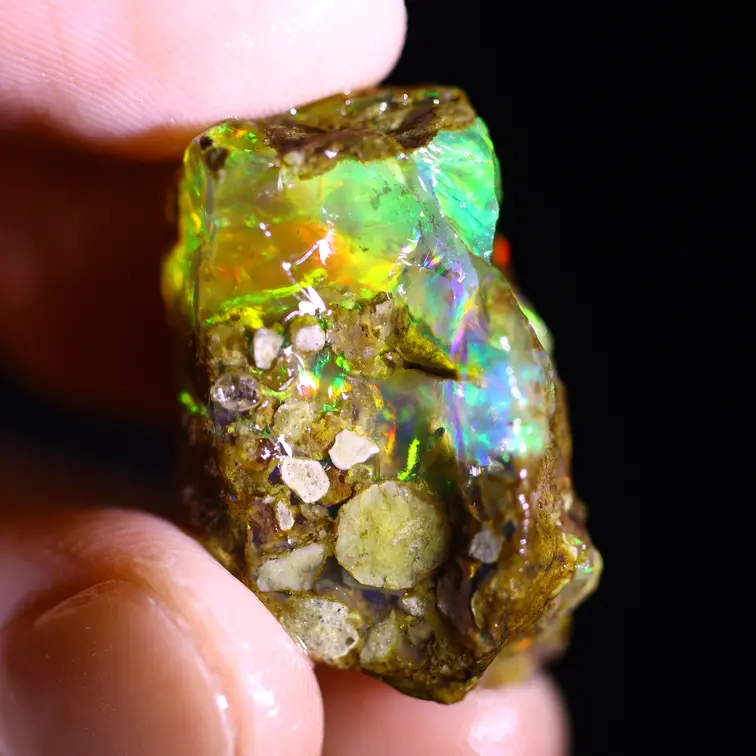 Welo grezzo etiope - Opale cristallo - “Vibrant Portal” - (26 x 17 x 15 mm - 38,4 carati) - POC-0867