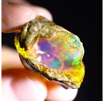 Rohes äthiopisches Welo – Kristallopal – „Rainbow Novel“ – (31 x 22 x 20 mm – 77,2 Karat) – POC-0857