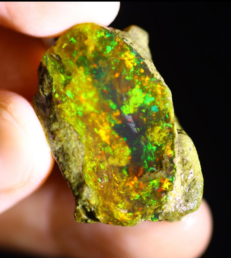 Äthiopischer Welo-Rohstein - Kristallopal - " Stone of Hope" - (31 x 19 x 10 mm - 33,7 Karat) - POC-0395