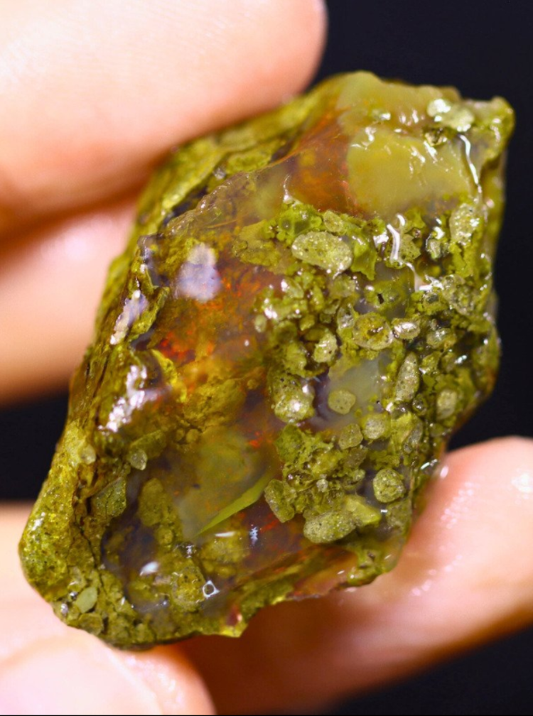 Ruwe Äthiopischer Welo - Kristallopal - „Begrabene Kammer“ - (19 x 31 x 10 mm - 63,2 Karat) - POC-0605