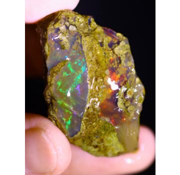 Ruwe Ethiopian Welo - Opale cristalline - « Burried Chamber » - (19 x 31 x 10 mm - 63,2 carats) - POC-0605