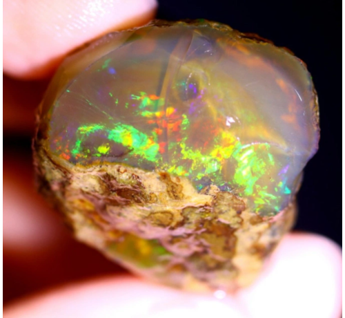 Äthiopischer Welo - Kristallopal - " Colourful Memory" - (29 x 27 x 17 mm - 42 Karat) - POC-0467