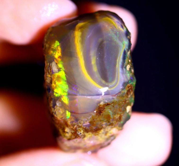 Ruwe Ethiopian Welo - Cristal Opaal - " Colourful Memory " - (29 x 27 x 17 mm - 42 quilates) - POC-0467