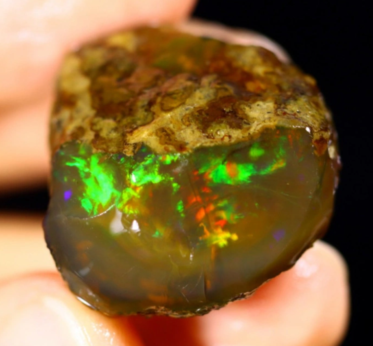 Ruwe Ethiopian Welo - Cristal Opaal - " Colourful Memory " - (29 x 27 x 17 mm - 42 quilates) - POC-0467