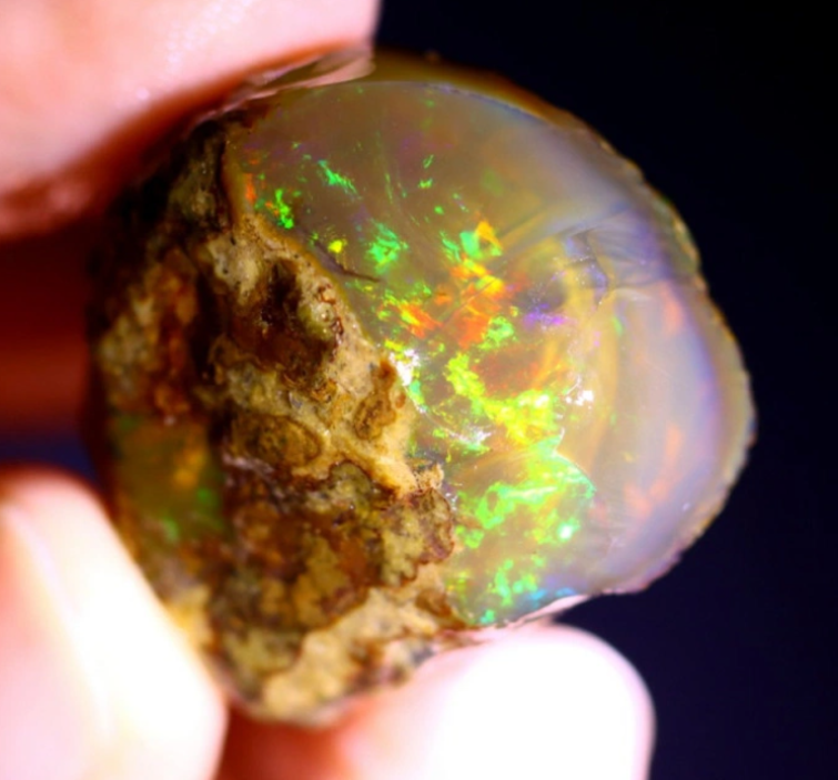 Ruwe Ethiopian Welo - Cristal Opaal - " Colourful Memory " - (29 x 27 x 17 mm - 42 quilates) - POC-0467