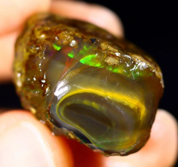 Äthiopischer Welo - Kristallopal - " Colourful Memory" - (29 x 27 x 17 mm - 42 Karat) - POC-0467