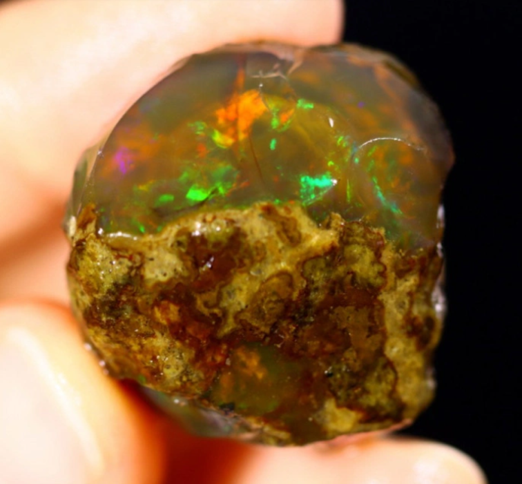 Ruwe Ethiopian Welo - Cristal Opaal - " Colourful Memory " - (29 x 27 x 17 mm - 42 quilates) - POC-0467