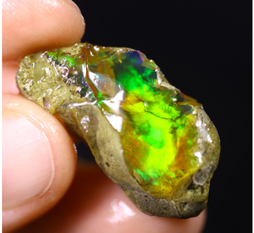 Ruwe Ethiopischer Welo - Kristallopal - „Sun Kissed“ - (30 x 15 x 8 mm - 17,2 Karat) - POC-0921