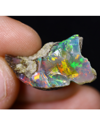 Ruwe Smoked Ethiopische Welo opaal - "Moonlight Blackout" - (21x 13 x 8 mm - 8,8 karaat) - POC-0873