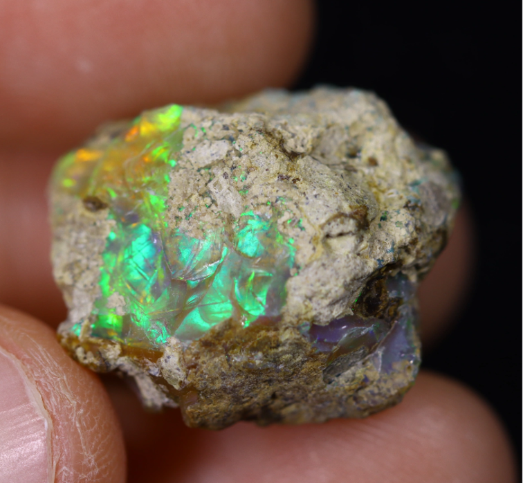 Opale Welo brute d'Éthiopie - « Moonlit Sky » - (20 x 16 x 12 mm - 16,36 carats) - POC-0871