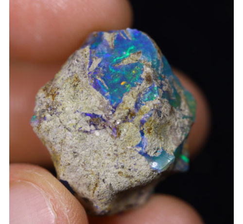 Ethiopische Welo - Gerookte Opaal "Royalty Blue" - (20x 18 x 13 mm - 23,9 karaat)