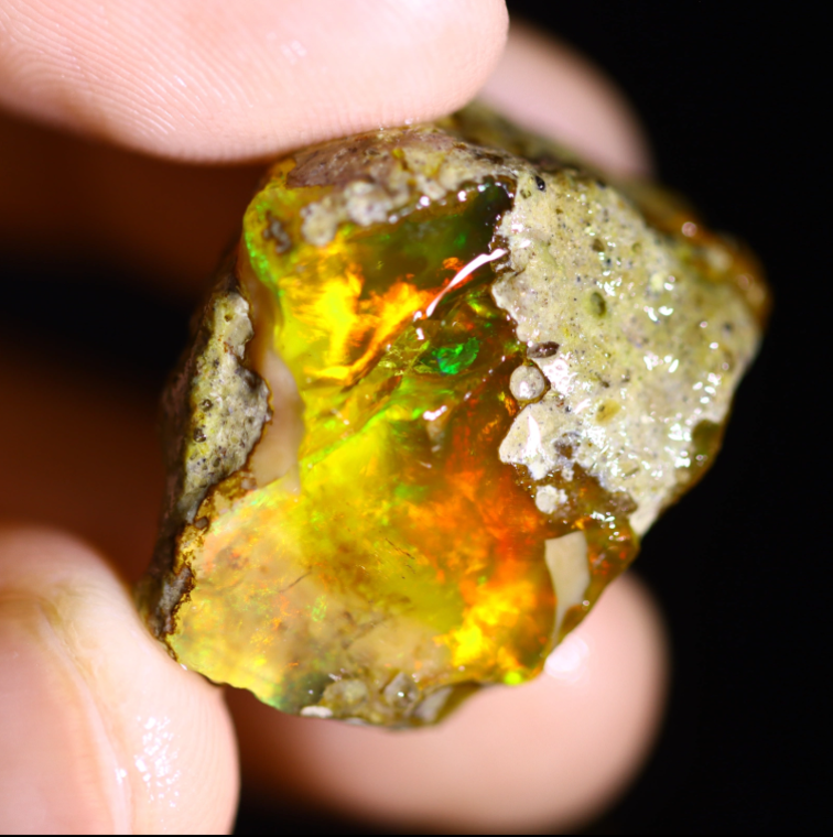 Ruwe Ethiopian Welo - Opale cristallino - “Luck Crystallized” - (25 x 18 x 15 mm - 35,2 carati)
