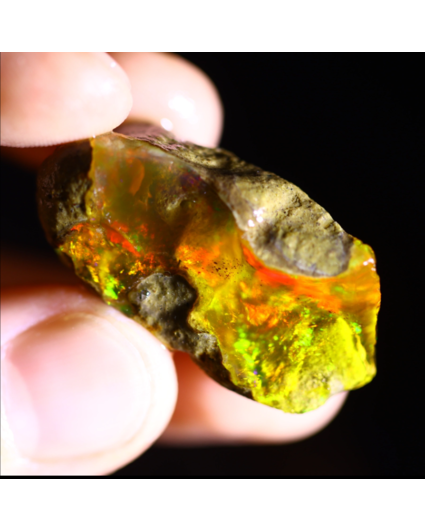 Welo etiope grezzo - Opale di cristallo - “Sol Levante” - (32 x 16 x 12 mm - 32,2 carati)