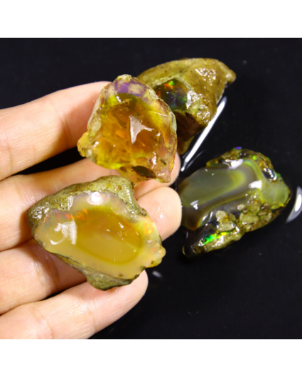 Ruwe Ethiopische Welo opalen set - "Meteor Strike" - 226 karaat