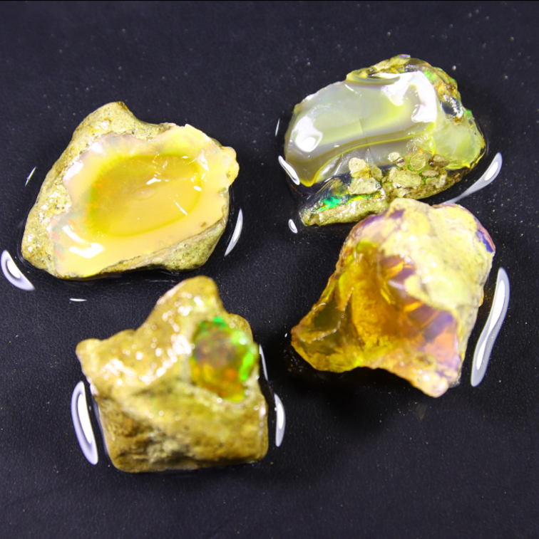 Rohes äthiopisches Welo-Opal-Set – „Meteor Strike“ - 226 karaat