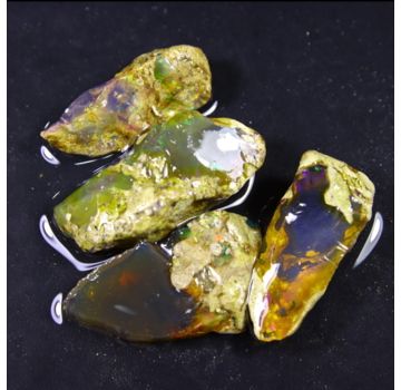 Rohes äthiopisches Welo-Opal-Set – „Meteor Strike“ - 238 karaat