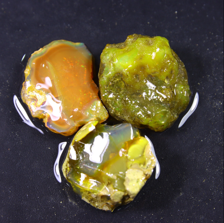 Rohes äthiopisches Welo-Opal-Set – „Meteor Strike“ - 234 karaat