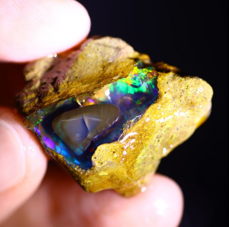 Ruwe Ethiopische Welo - Kristal Opaal - "Ancient Key" - (27 x 26 x 11 mm - 40.4 karaat)