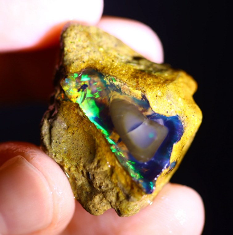 Welo grezzo etiope - Opale cristallo - “Ancient Key” - (27 x 26 x 11 mm - 40,4 carati)