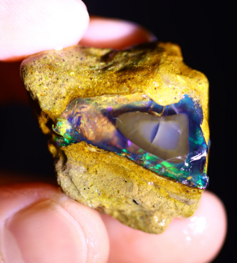 Welo grezzo etiope - Opale cristallo - “Ancient Key” - (27 x 26 x 11 mm - 40,4 carati)