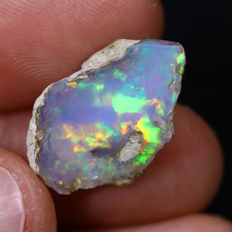 Ruwe Ethiopische Welo - Kristal Opaal - "Verdant Blaze" - (6 x 20 x 13 mm - 5.9 karaat) - POC-0933