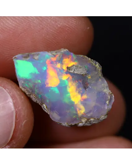 Opale Cristallo Grezzo Etiopico Welo - "Verdant Blaze" - (6 x 20 x 13 mm - 5.9 carati) - POC-0933