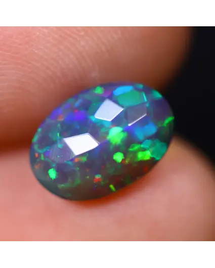 Ethiopian Welo - Smoked Opal "Smoky Emerald Veil" - (10.4 x 7.3 x 4.2 mm - 1.52 carats)