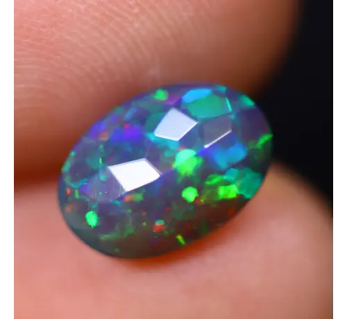 Ethiopische Welo - Gerookte Opaal "Smoky Emerald Veil" - (10.4 x 7.3 x 4.2 mm - 1.52 karaat)