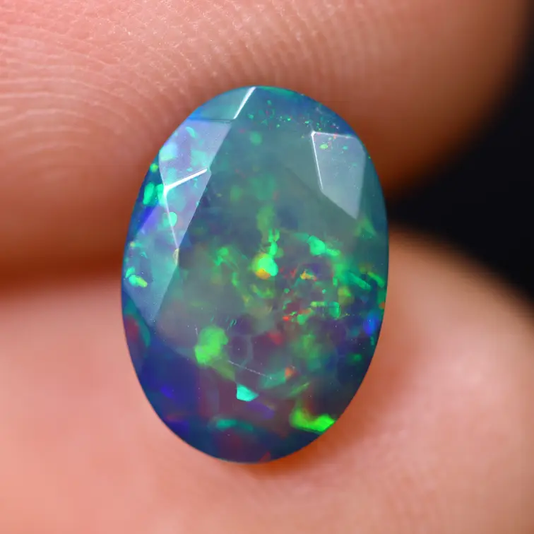 Ethiopische Welo - Gerookte Opaal "Smoky Emerald Veil" - (10.4 x 7.3 x 4.2 mm - 1.52 karaat)