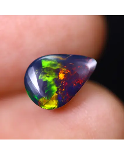 Ethiopische Welo - Gerookte Opaal "Smoked Aurora Drop" - (10.2 x 7.3 x 4.9 mm - 1.52 karaat)