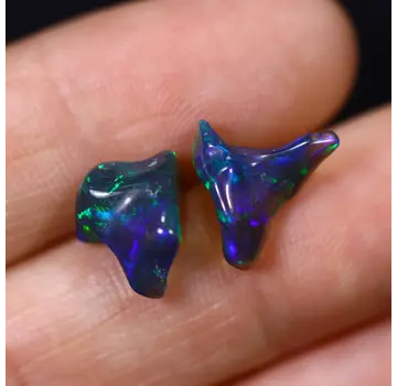 Welo Etíope - Ópalo Ahumado "Smoky Abyss Duo" - (11.7 x 11.1 x 4.2 mm - 3.72 quilates)