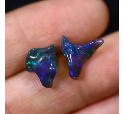 Welo Etíope - Ópalo Ahumado "Smoky Abyss Duo" - (11.7 x 11.1 x 4.2 mm - 3.72 quilates)