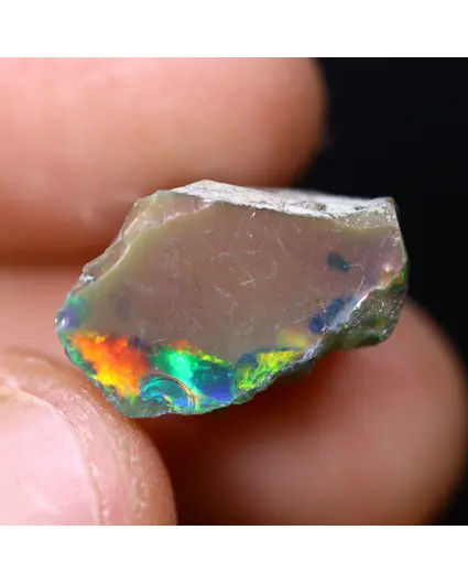 Opale Welo Éthiopienne Brute - Opale Cristal - "Spectral Prism" - (16 x 10 x 9 mm - 7.4 carats) - POC-0934