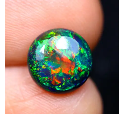 Ethiopische Welo - Gerookte Opaal "Smoked Aurora" - (8.3 x 8.3 x 3 mm - 1.15 karaat)