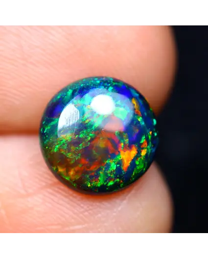 Ethiopian Welo - Smoked Opal "Smoked Ember" - (8.3 x 8.3 x 3 mm - 1.15 carat)