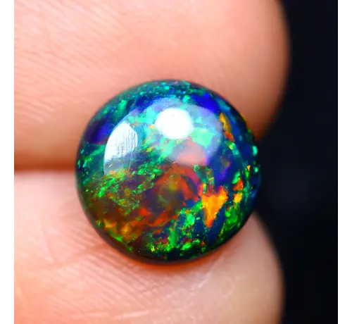 Ethiopian Welo - Smoked Opal "Smoked Ember" - (8.3 x 8.3 x 3 mm - 1.15 carat)