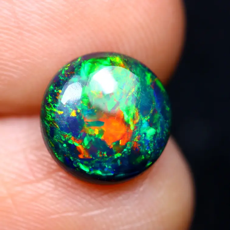 Ethiopian Welo - Smoked Opal "Smoked Ember" - (8.3 x 8.3 x 3 mm - 1.15 carat)