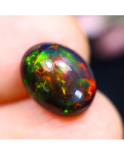 Ethiopian Welo - Smoked Opal "Smoked Ember" - (10 x 7.8 x 5 mm - 1.98 carat)