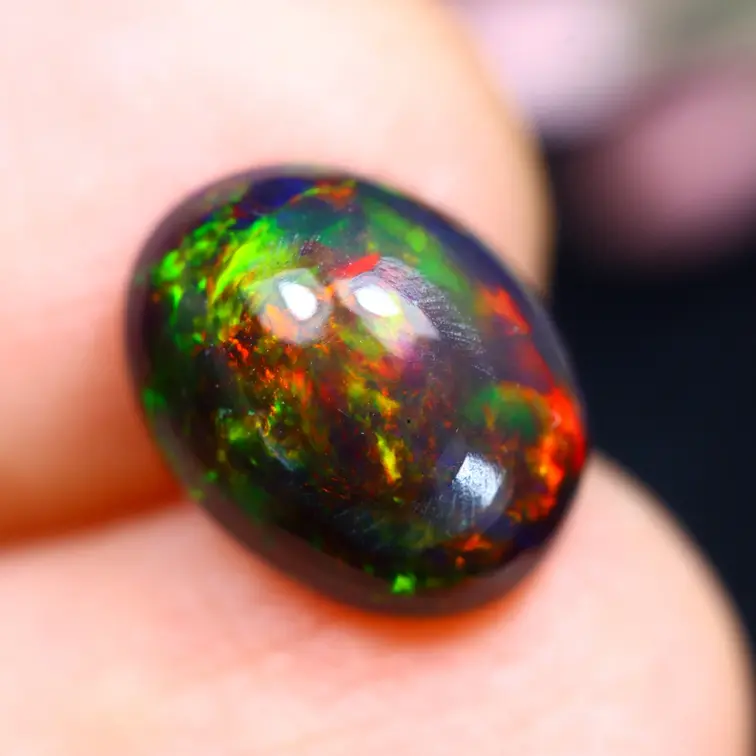 Welo Éthiopienne - Opale Fumée "Smoked Ember" - (10 x 7.8 x 5 mm - 1.98 carats)