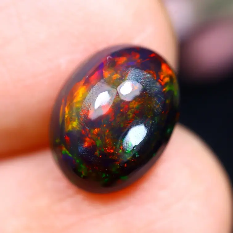 Ethiopische Welo - Gerookte Opaal "Smoked Ember" - (10 x 7.8 x 5 mm - 1.98 karaat)