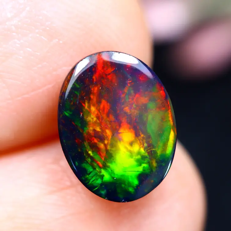 Welo Etiopica - Opale Affumicato "Smoked Ember" - (10 x 7.8 x 5 mm - 1.98 carati)