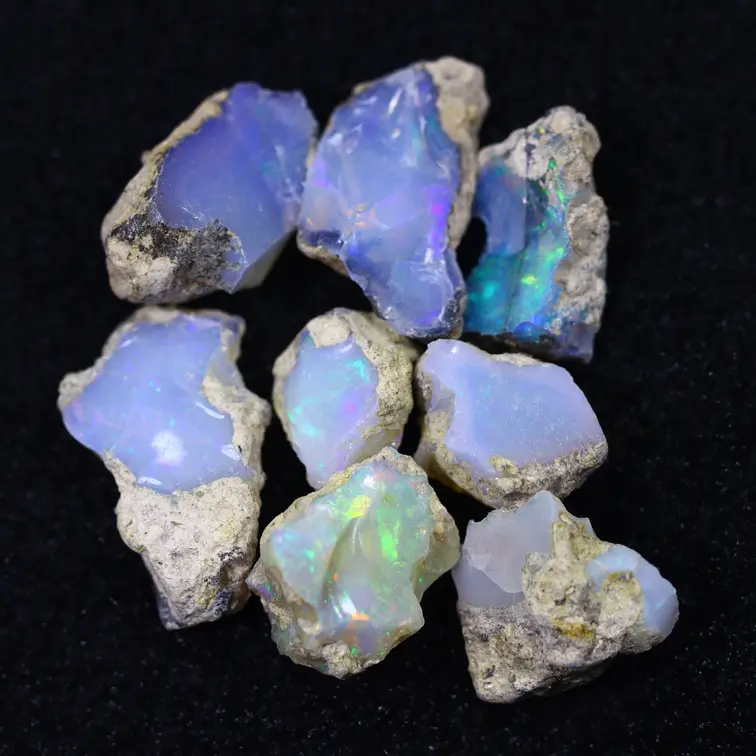 Ruvido Etiope Welo - Opale Cristallo - "Welo Iridescent Veil" - (13 x 10 x 8 mm - 35.1 carati) - POC-0938