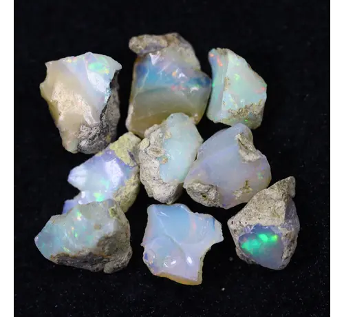 Rough Ethiopian Welo - Crystal Opal - "Aurora Flash" - (11 x 7 x 6 mm - 35.8 carat) - POC-0940