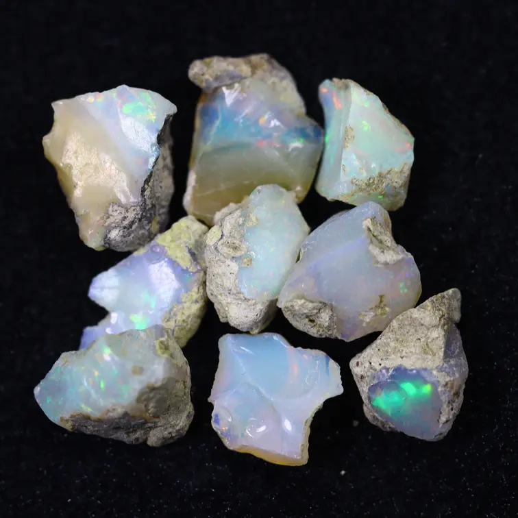 Ruwe Ethiopische Welo - Kristal Opaal - "Aurora Flash" - (11 x 7 x 6 mm - 35.8 karaat) - POC-0940